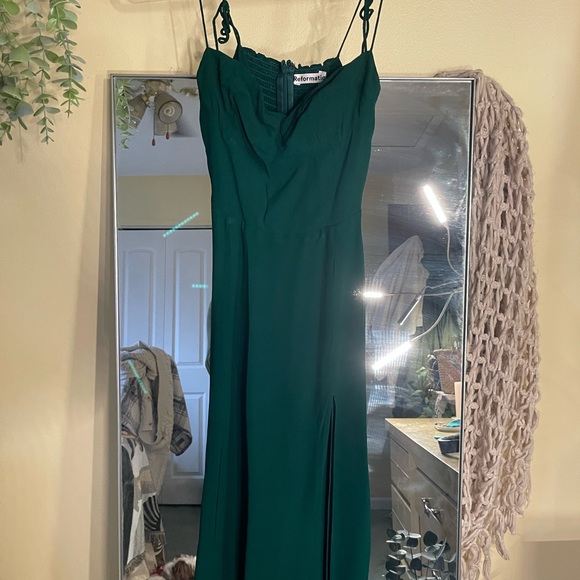 Reformation Emerald Green Juliette Midi Dress NWOT - Picture 2 of 6